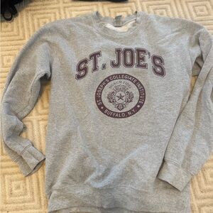 Gildan Gray Crewneck Sweater with St. Joe's Logo